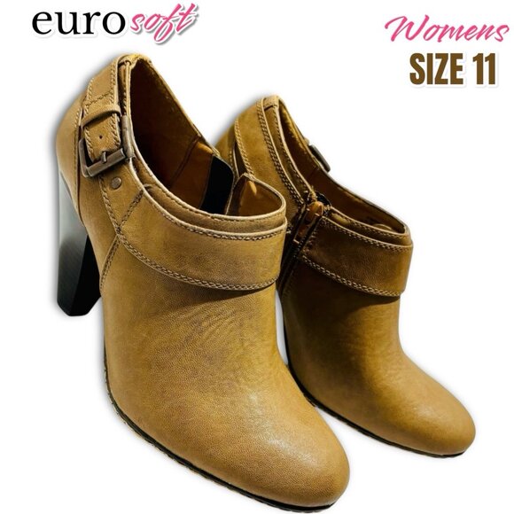 Gorgeous Brown Eurosoft Booties Soft Brand, Size 11 Shoes with Soft Leather. - Picture 1 of 8